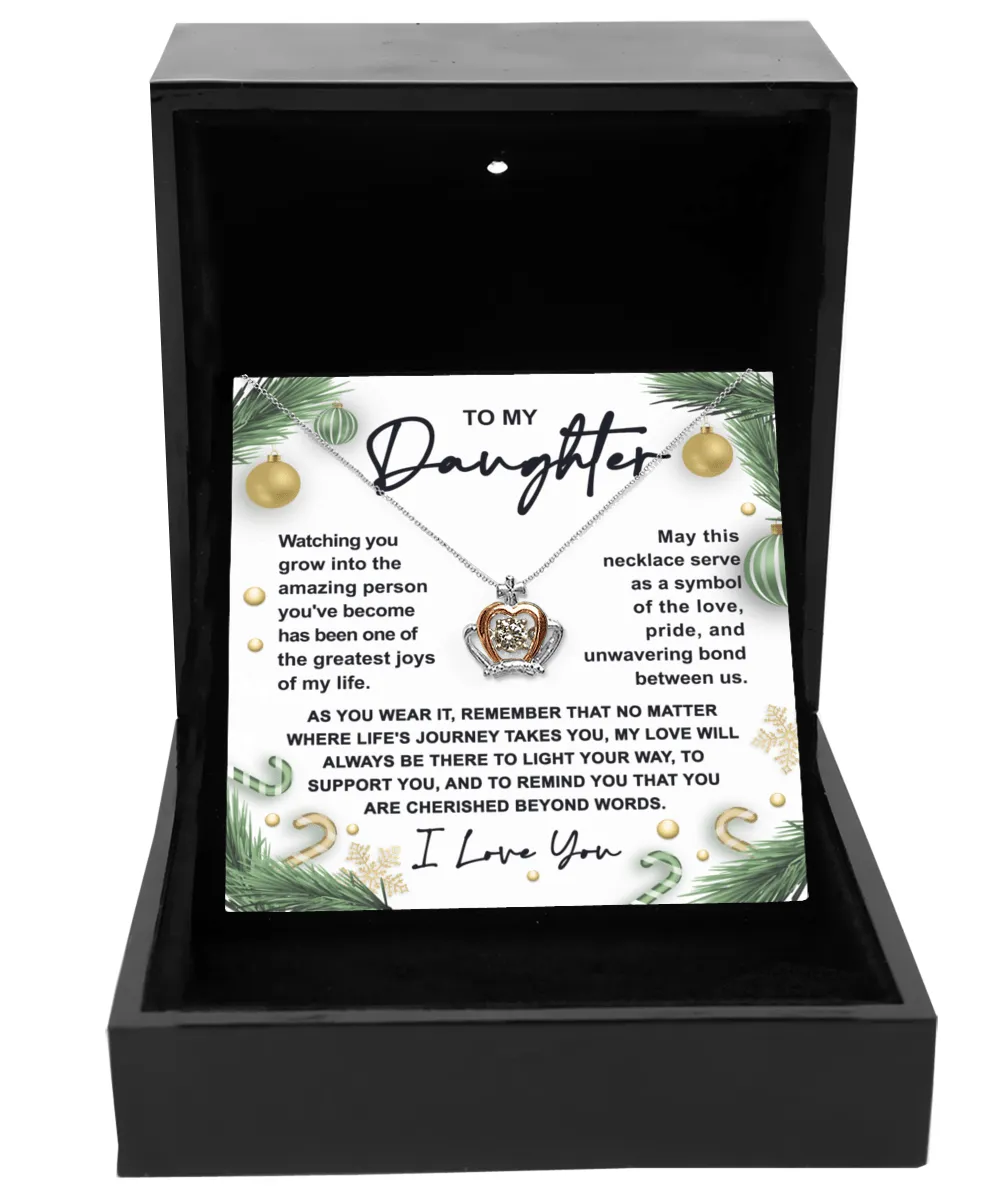 To My Daughter Symbol Of Love | Crown Pendant Necklace