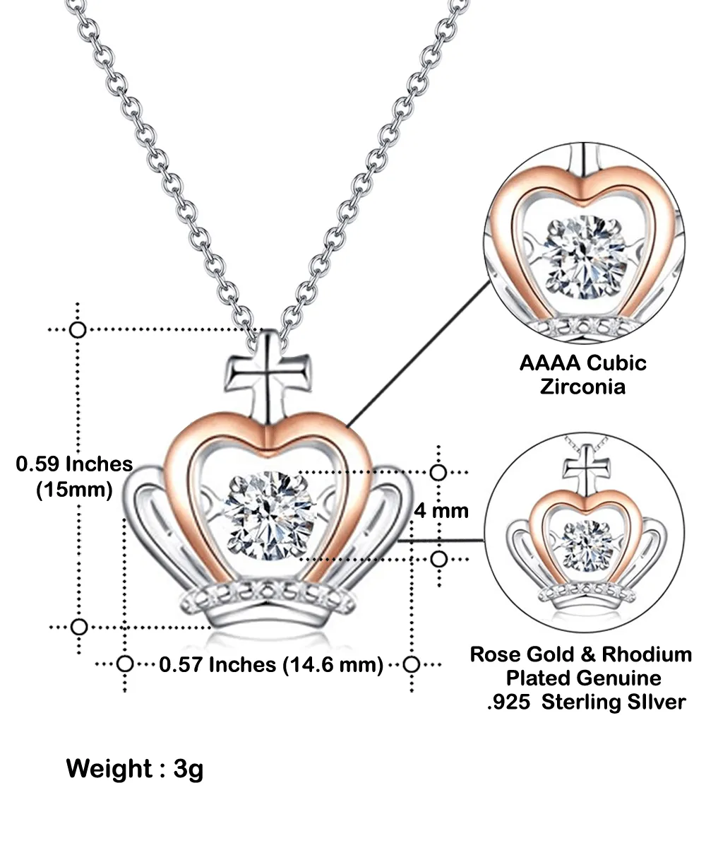To My Daughter Symbol Of Love | Crown Pendant Necklace