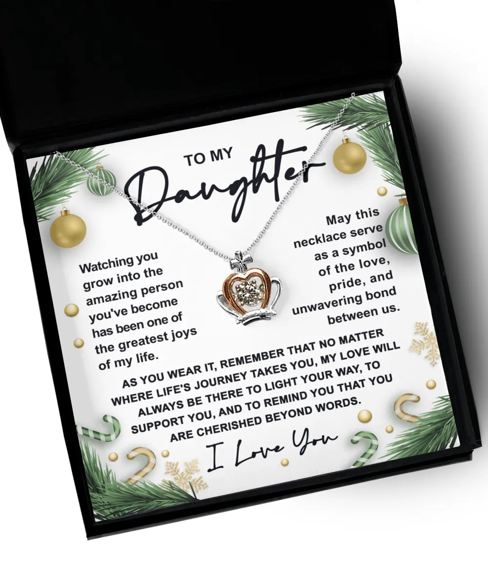 To My Daughter Symbol Of Love | Crown Pendant Necklace