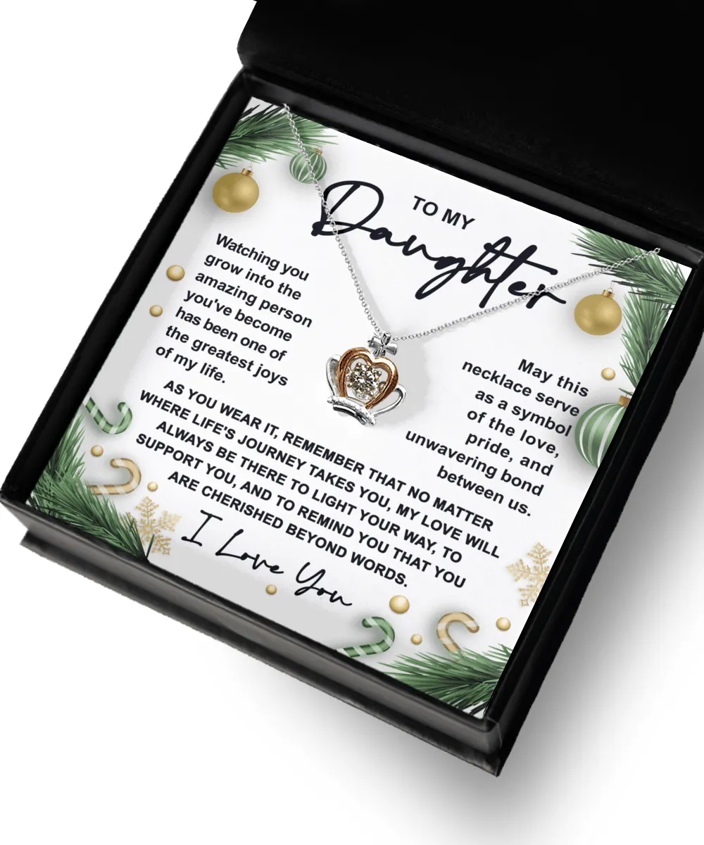 To My Daughter Symbol Of Love | Crown Pendant Necklace