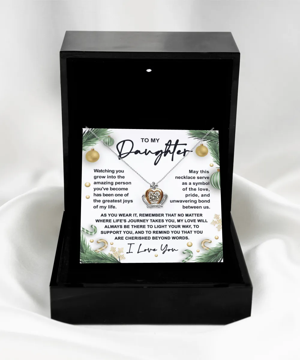 To My Daughter Symbol Of Love | Crown Pendant Necklace