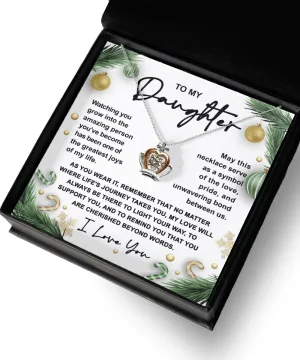 To My Daughter Symbol Of Love | Crown Pendant Necklace