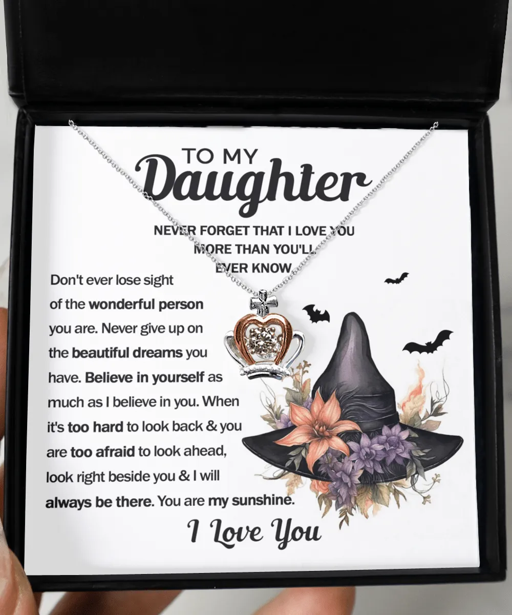 To My Daughter You Are My Sunshine | Crown Pendant Necklace