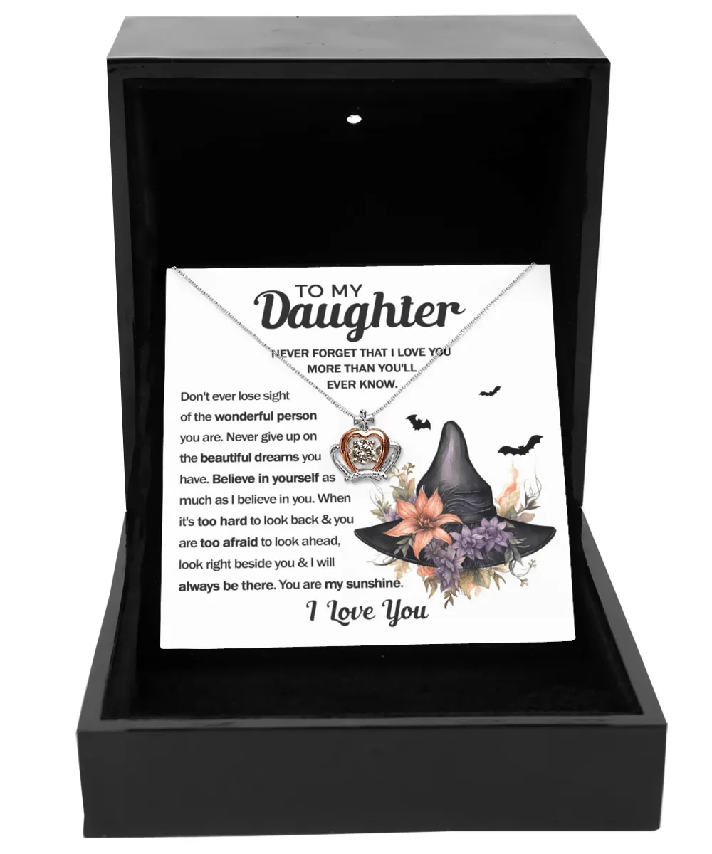 To My Daughter You Are My Sunshine | Crown Pendant Necklace