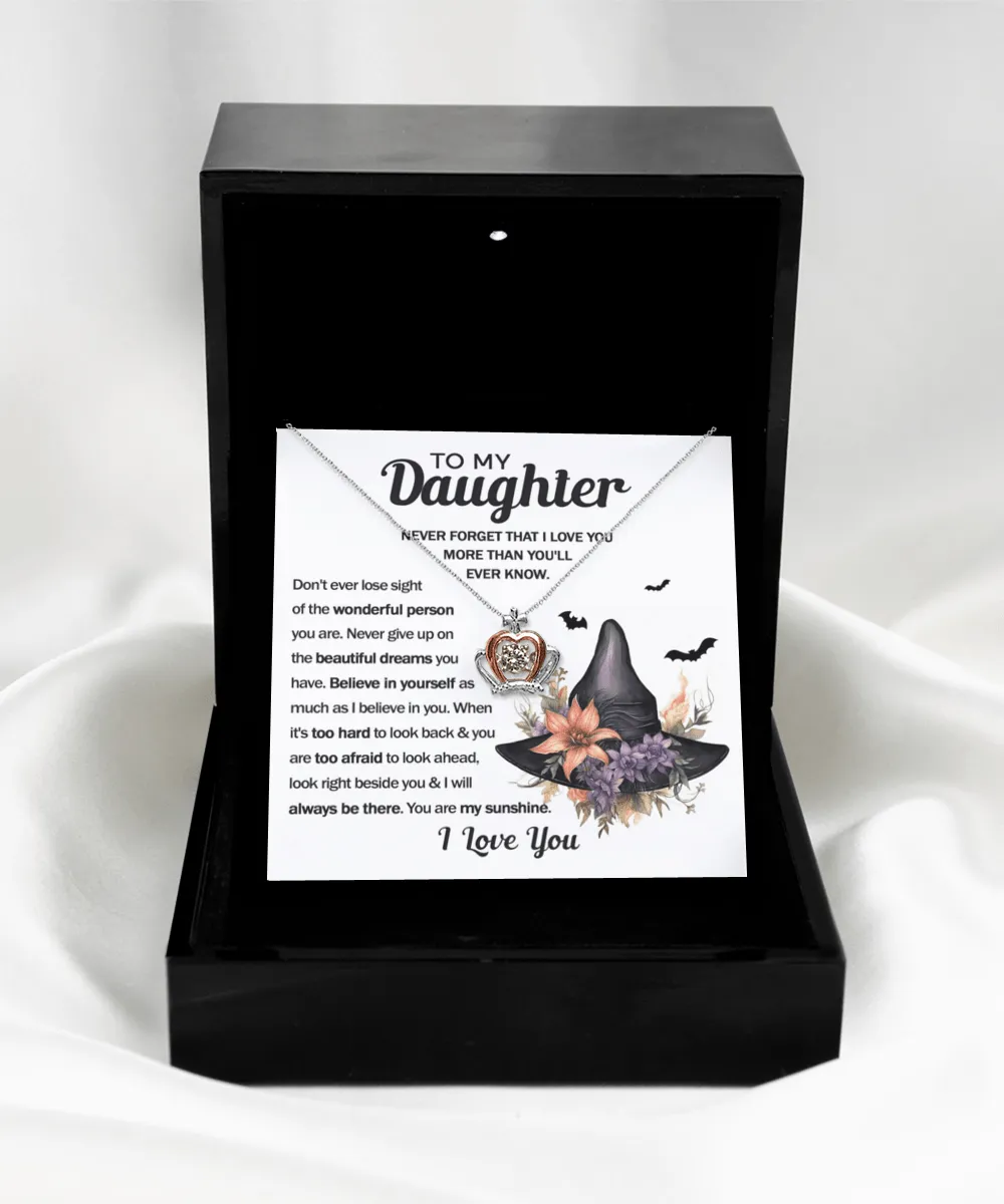 To My Daughter You Are My Sunshine | Crown Pendant Necklace