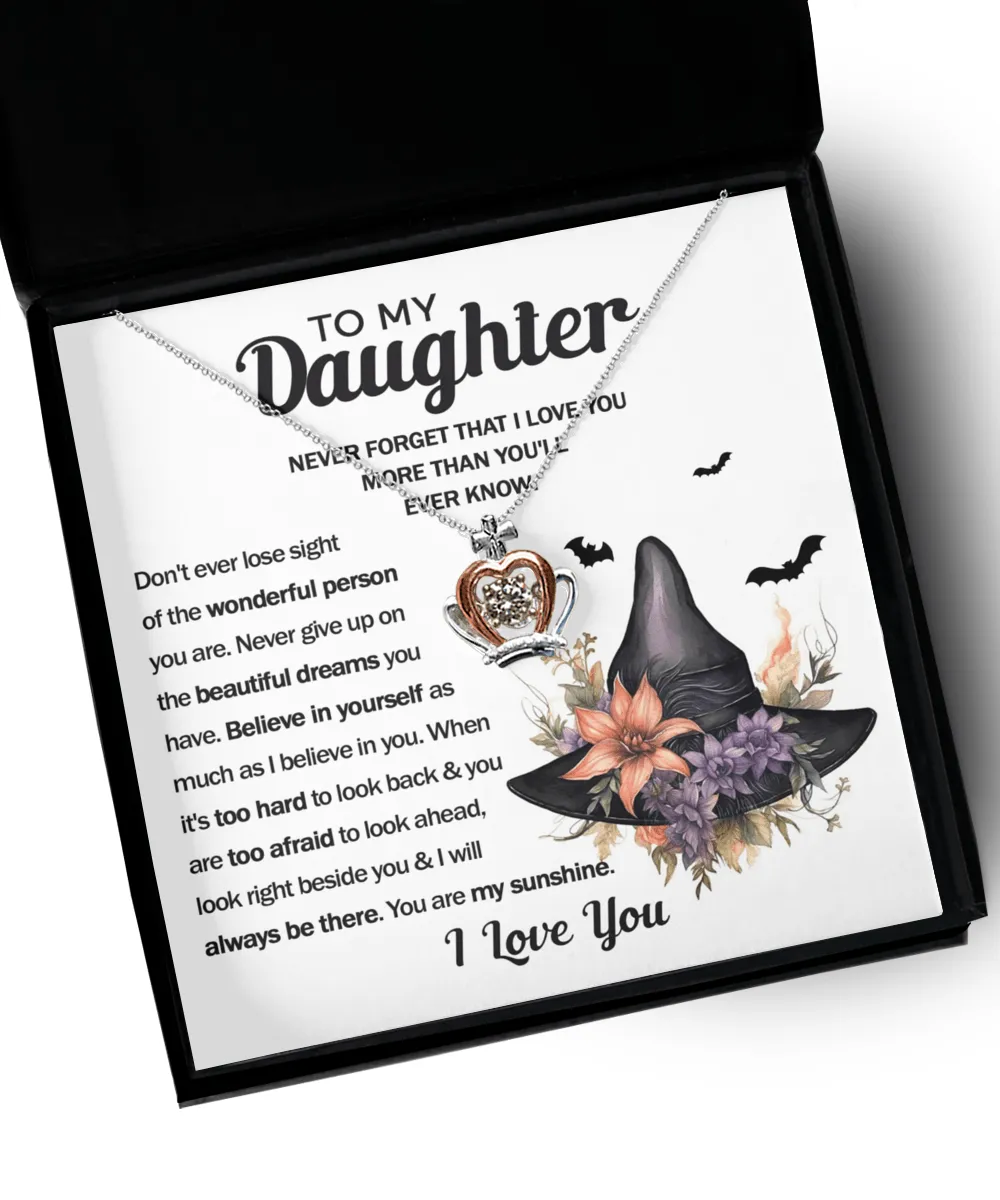 To My Daughter You Are My Sunshine | Crown Pendant Necklace