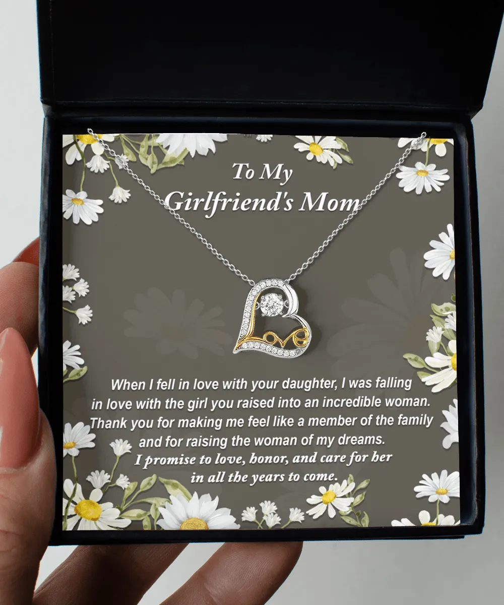 To My Girlfriend's Mom Love Honor And Care | Love Dancing Necklace