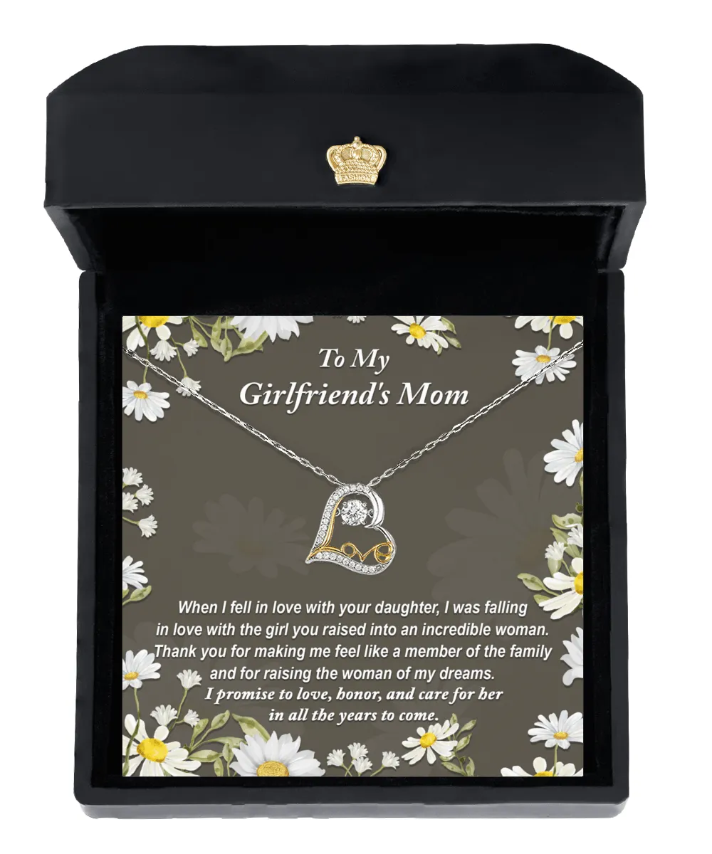 To My Girlfriend's Mom Love Honor And Care | Love Dancing Necklace