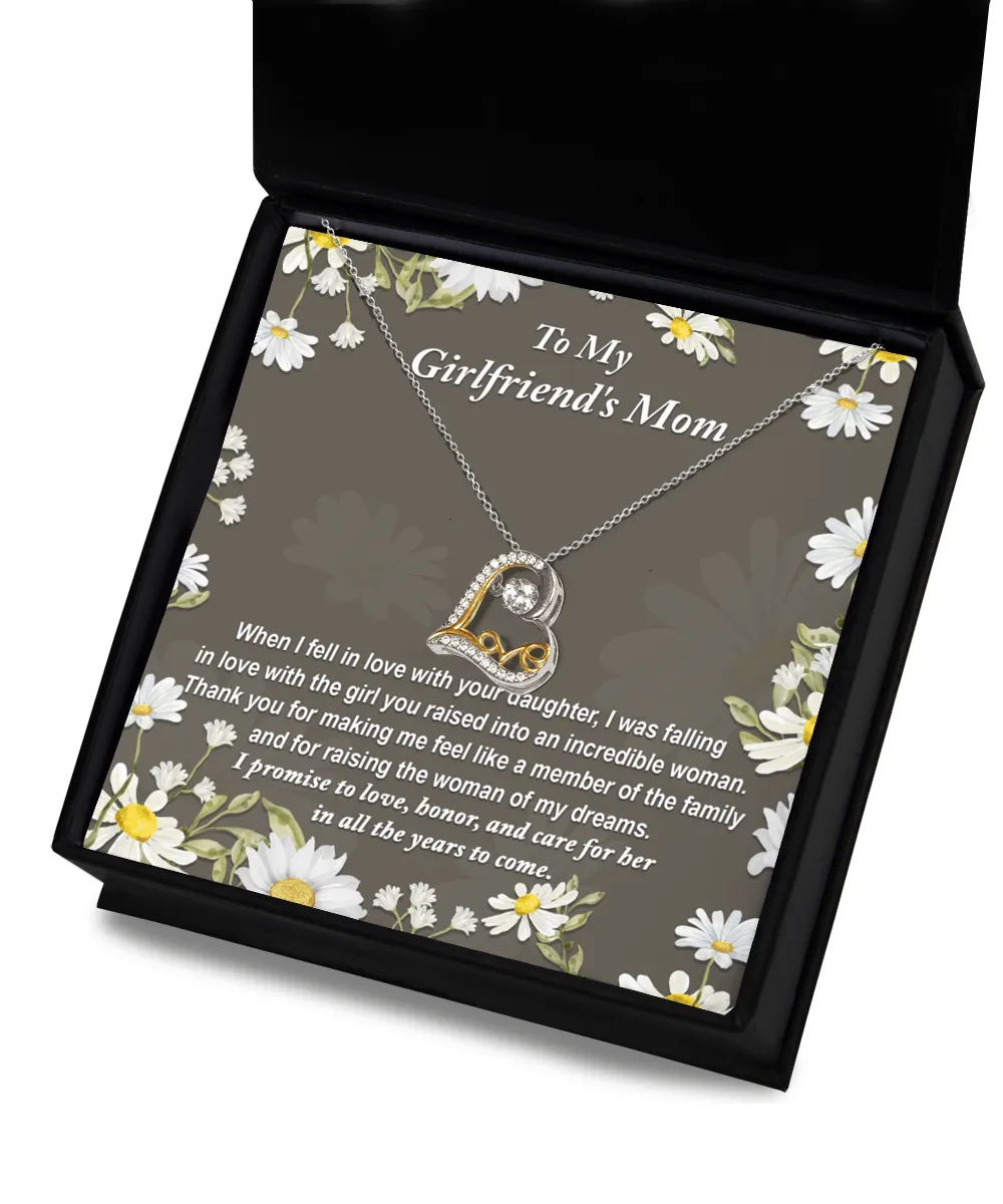 To My Girlfriend's Mom Love Honor And Care | Love Dancing Necklace