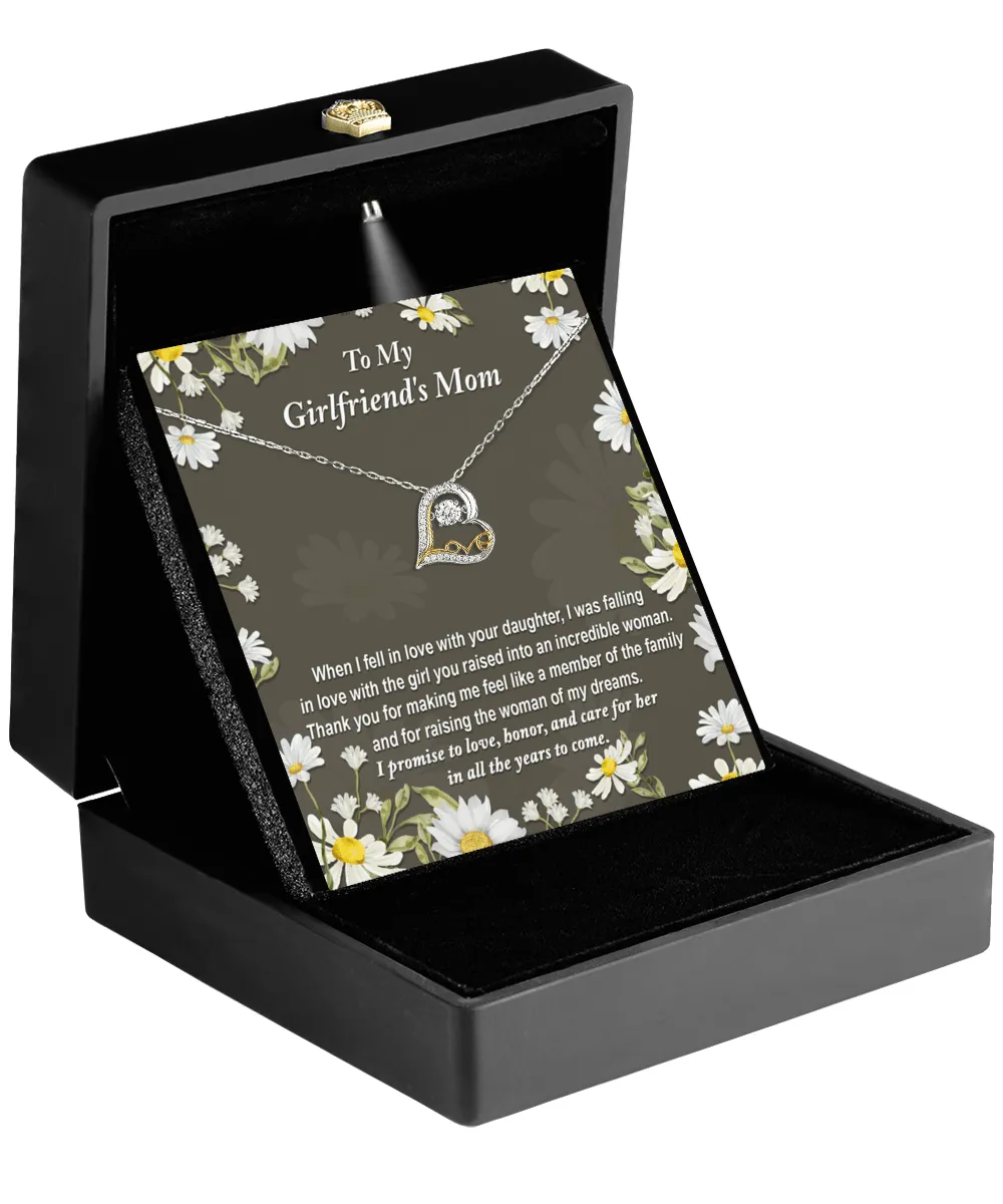 To My Girlfriend's Mom Love Honor And Care | Love Dancing Necklace