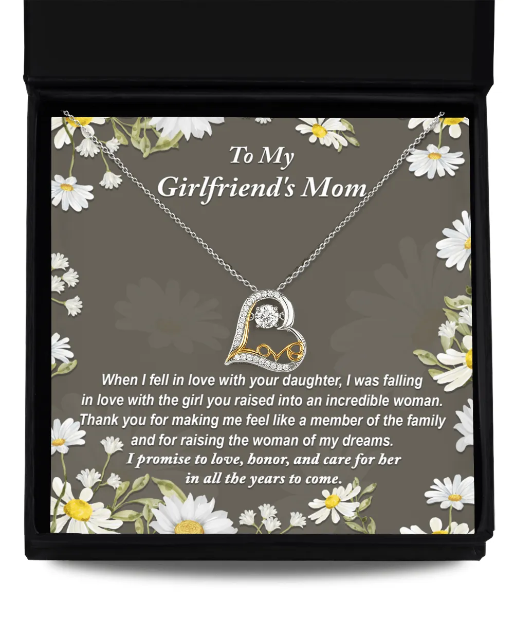 To My Girlfriend's Mom Love Honor And Care | Love Dancing Necklace