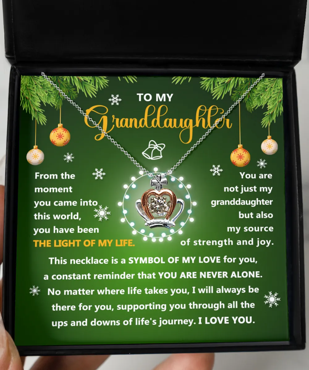 To My Granddaughter Light Of My Life Crown Pendant Necklace, Gift For Granddaughter