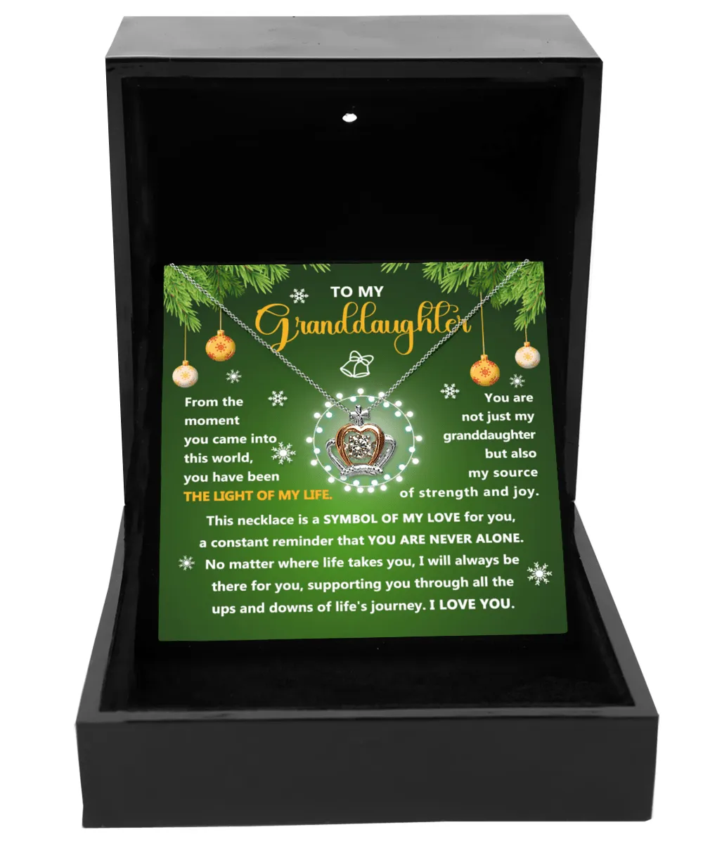 To My Granddaughter Light Of My Life Crown Pendant Necklace, Gift For Granddaughter