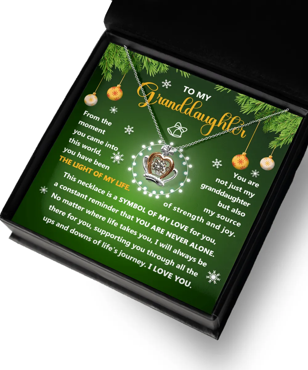 To My Granddaughter Light Of My Life Crown Pendant Necklace, Gift For Granddaughter