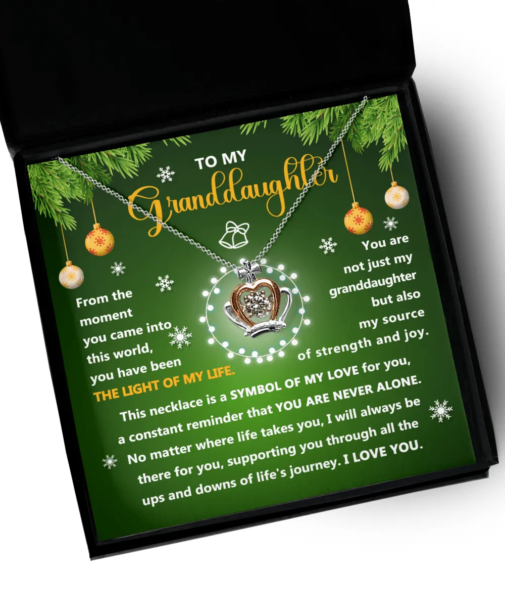 To My Granddaughter Light Of My Life Crown Pendant Necklace, Gift For Granddaughter