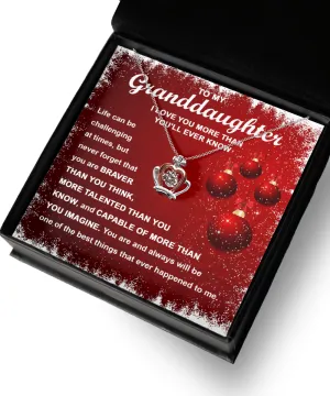 To My Granddaughter Love You More Than You'll Ever Know | Crown Pendant Necklace