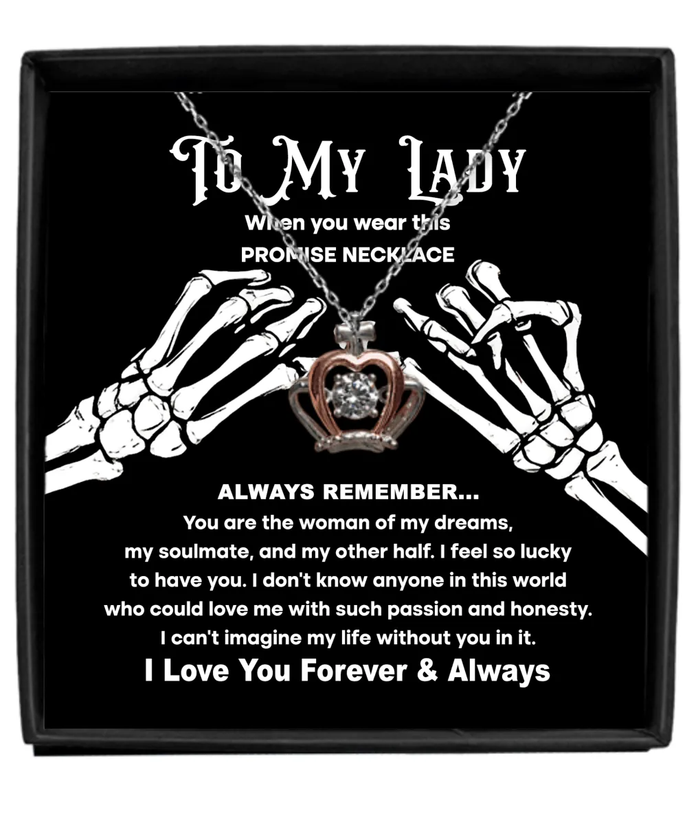 To My Lady Promise Necklace Halloween Crown Pendant Necklace
