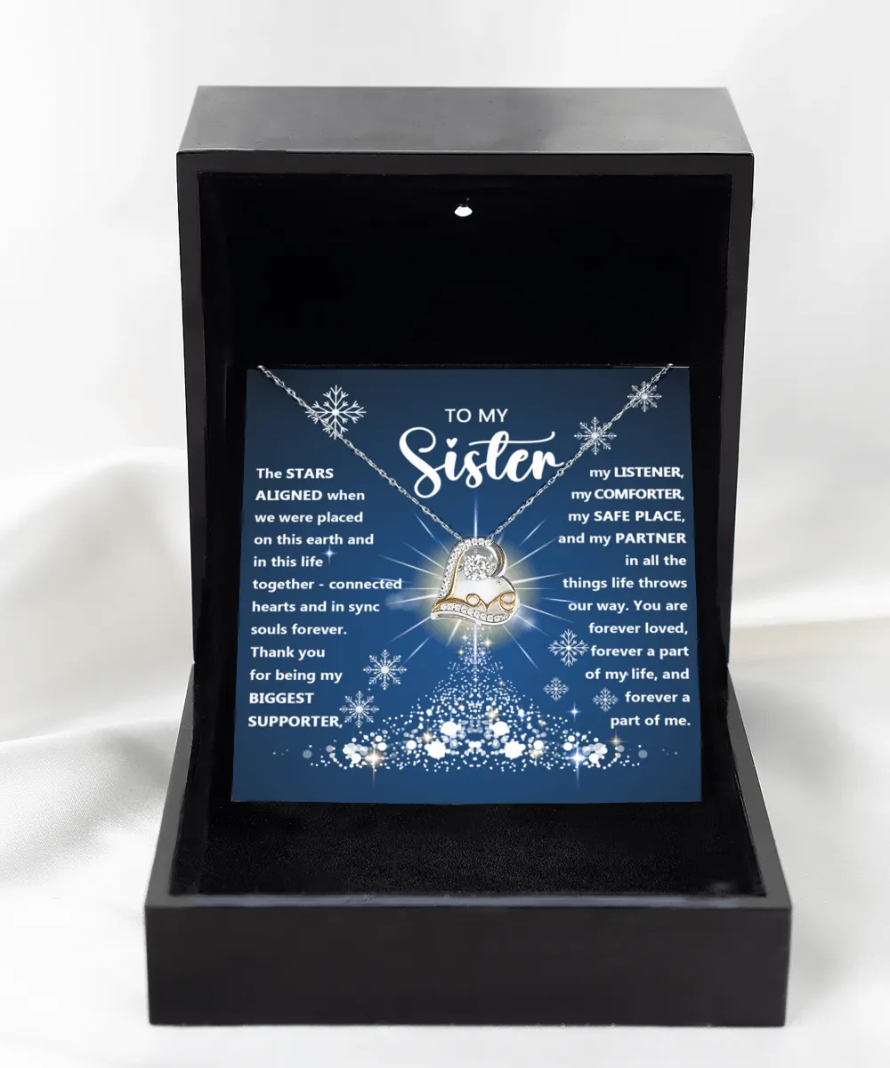 To My Sister Forever A Part Of Me Dancing Love Necklace