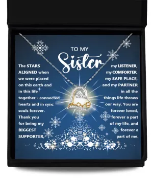 To My Sister Forever A Part Of Me Dancing Love Necklace