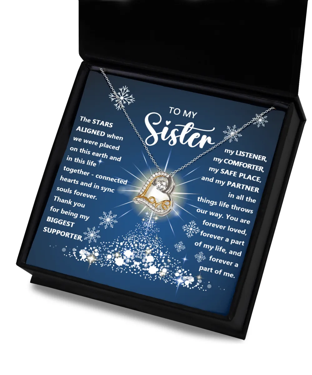 To My Sister Forever A Part Of Me Dancing Love Necklace