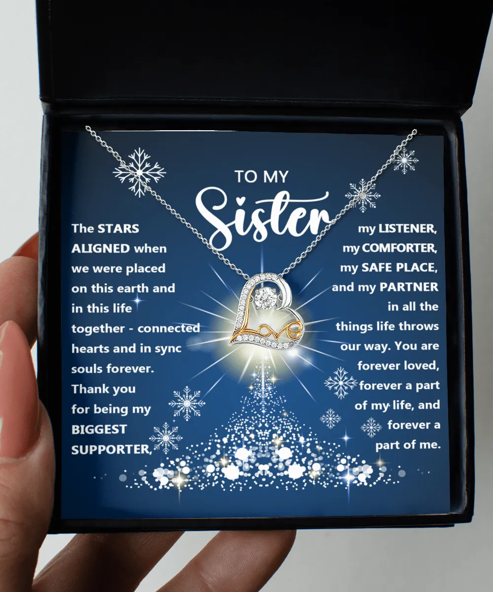 To My Sister Forever A Part Of Me Dancing Love Necklace
