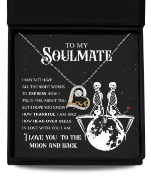 To My Soulmate To The Moon And Back | Heart Love Necklace