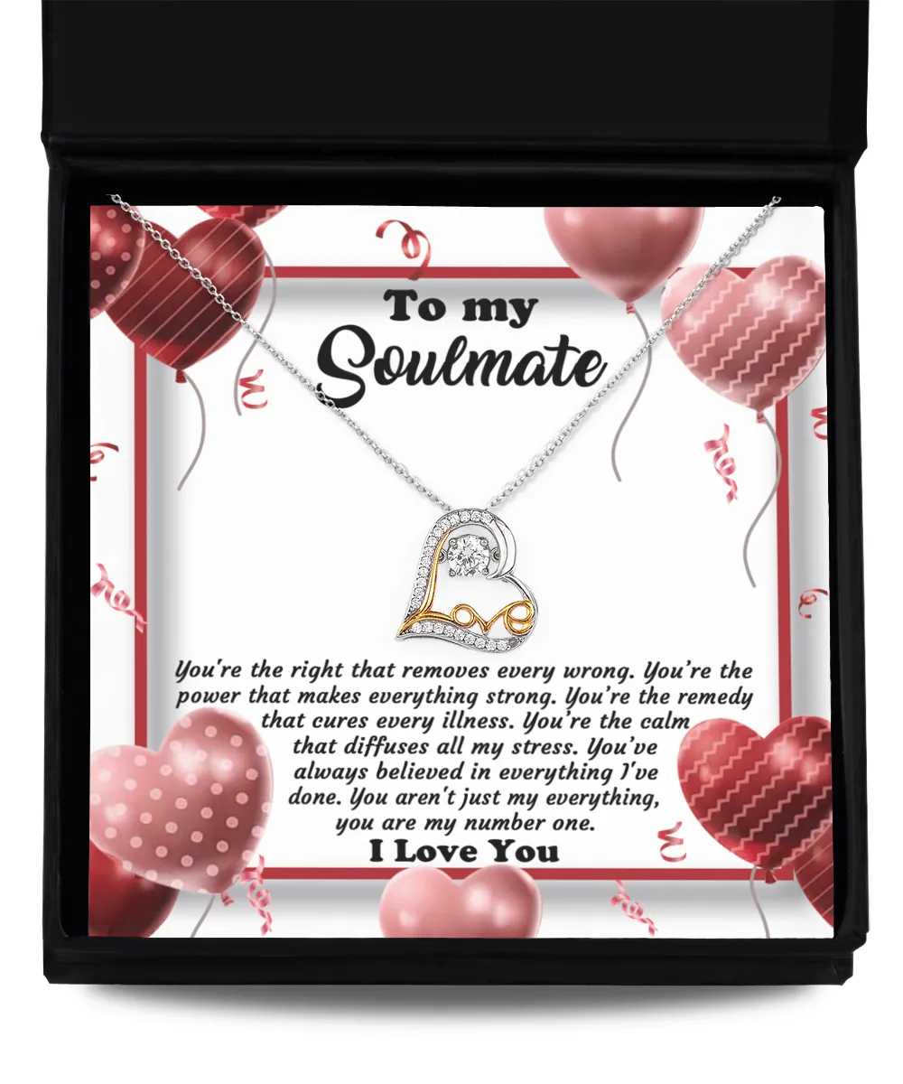 To My Soulmate You Are My Number One | Love Dancing Necklace