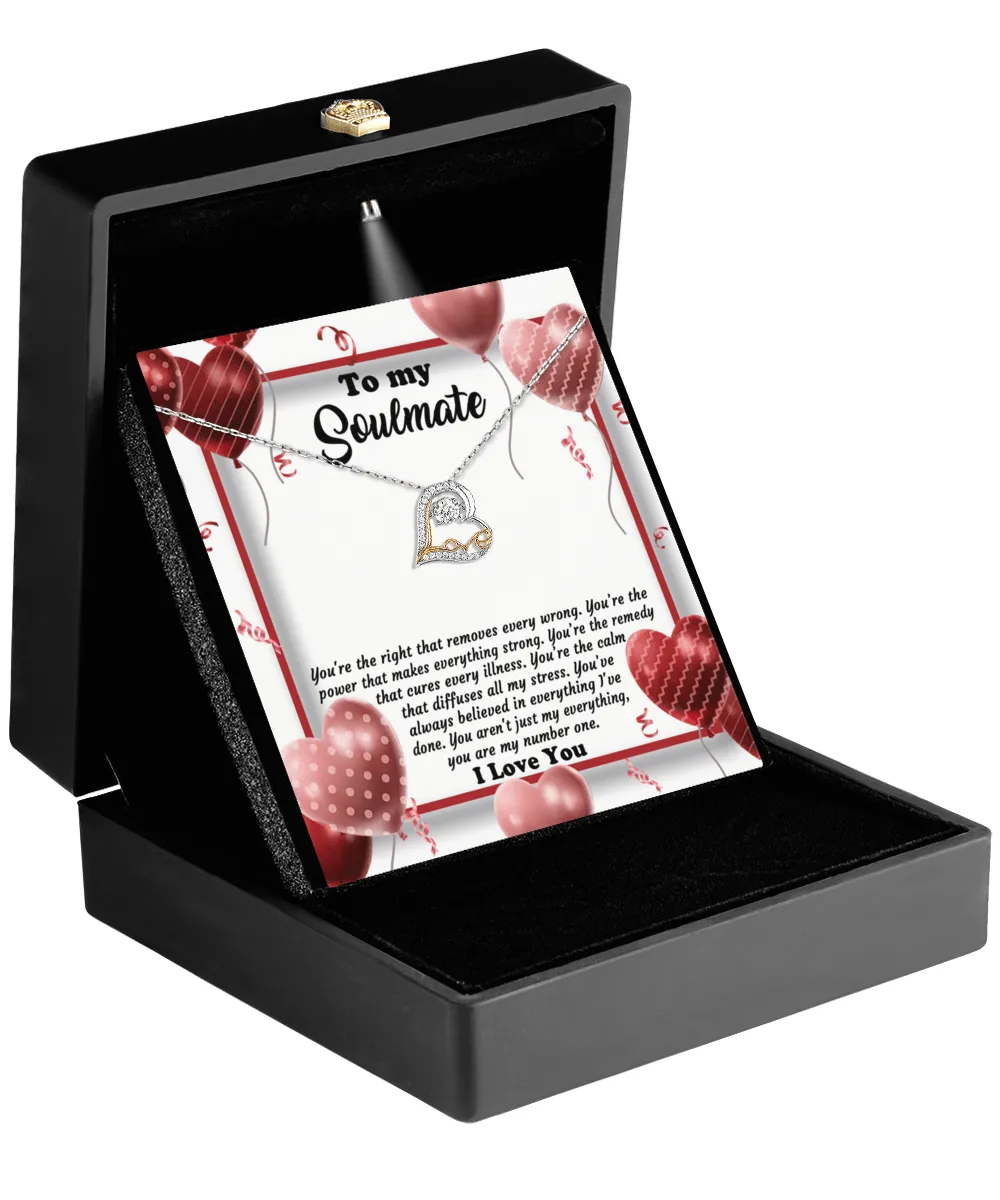 To My Soulmate You Are My Number One | Love Dancing Necklace