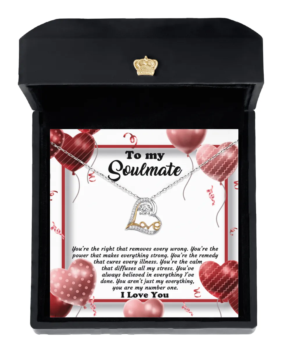 To My Soulmate You Are My Number One | Love Dancing Necklace