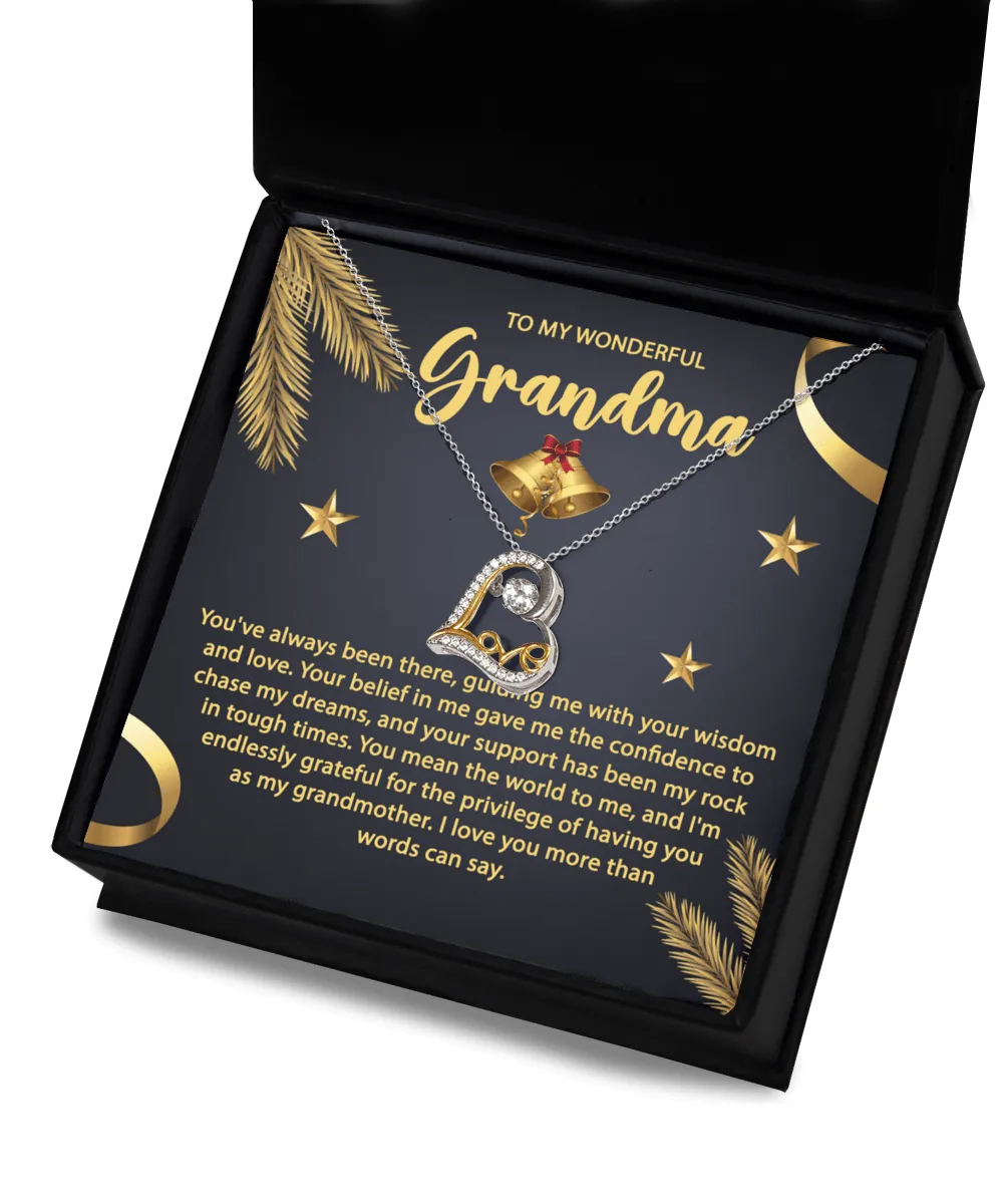To My Wonderful Grandma You Mean The World To Me | Love Dancing Necklace