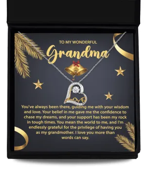 To My Wonderful Grandma You Mean The World To Me | Love Dancing Necklace