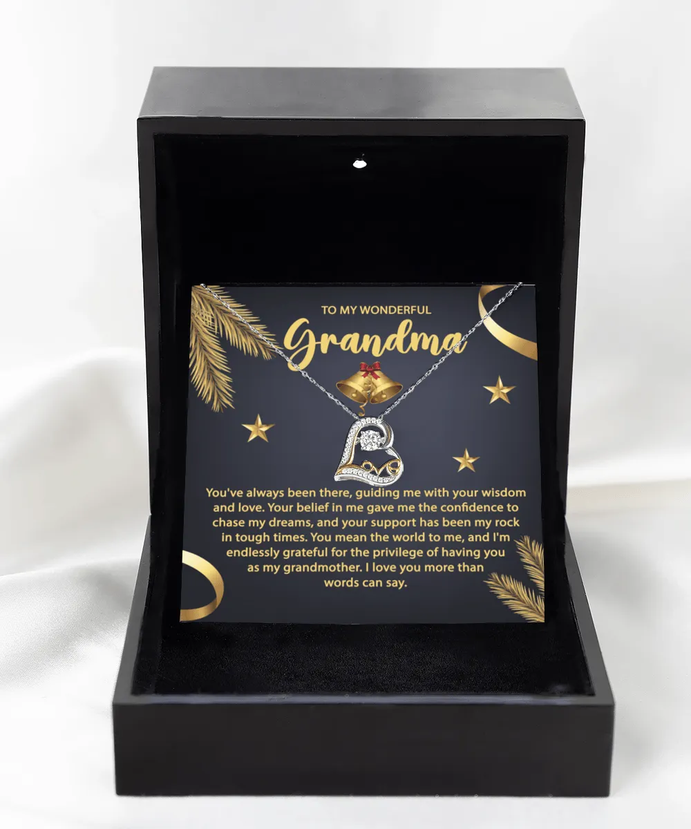 To My Wonderful Grandma You Mean The World To Me | Love Dancing Necklace
