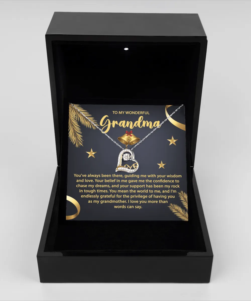 To My Wonderful Grandma You Mean The World To Me | Love Dancing Necklace