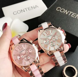 Top Luxury Quartz Rose Gold Watch Women Fashion Wristwatches Clock Ladies Watch Bracelets Ladies