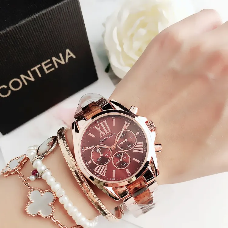 Top Luxury Quartz Rose Gold Watch Women Fashion Wristwatches Clock Ladies Watch Bracelets Ladies