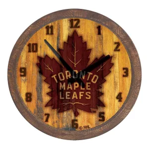 Toronto Maple Leaf: Branded "Faux" Barrel Top Wall Clock