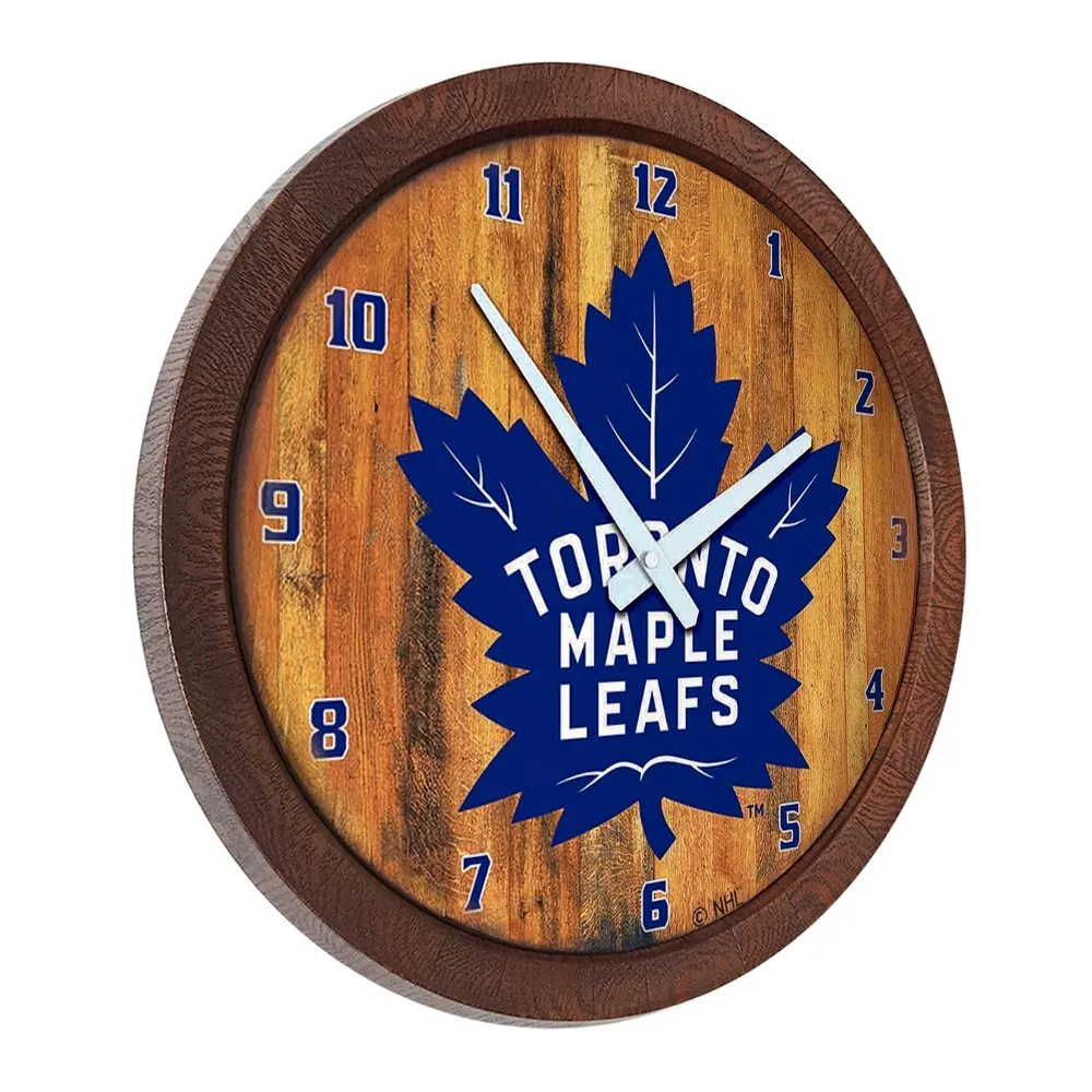 Toronto Maple Leaf: "Faux" Barrel Top Wall Clock