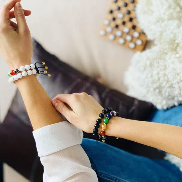 Touch of Heaven | White Jade Bracelet in Gold/Silver | 10MM