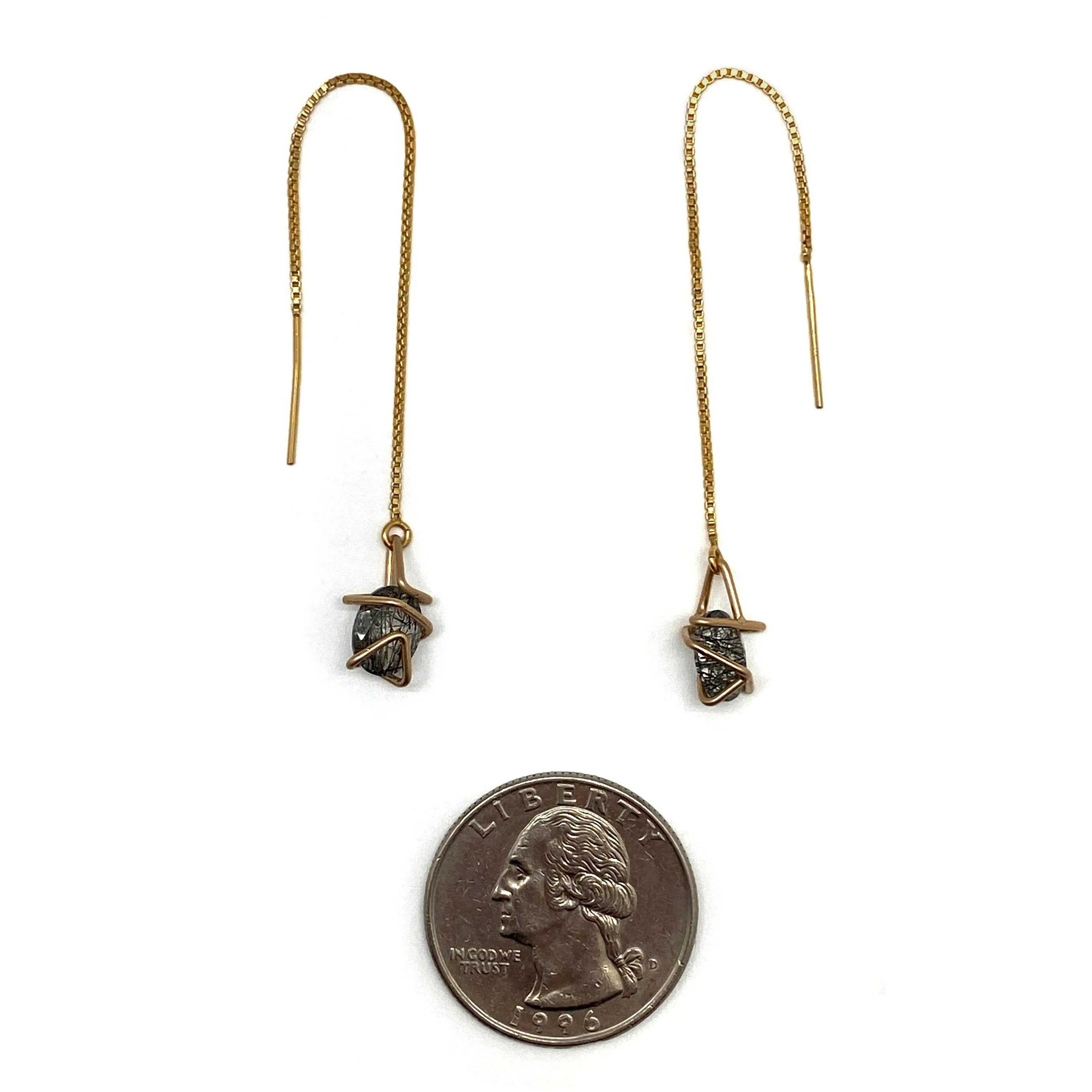 Tourmalated Quartz Threader Earrings