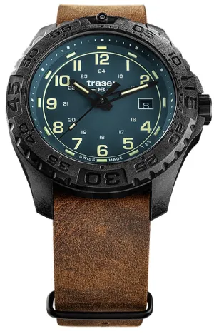 Traser P96 OdP Evolution Petrol Dial, Leather NATO Strap 109040