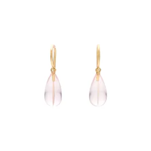 Tura Sugden 18k Rose Quartz Drop Earrings