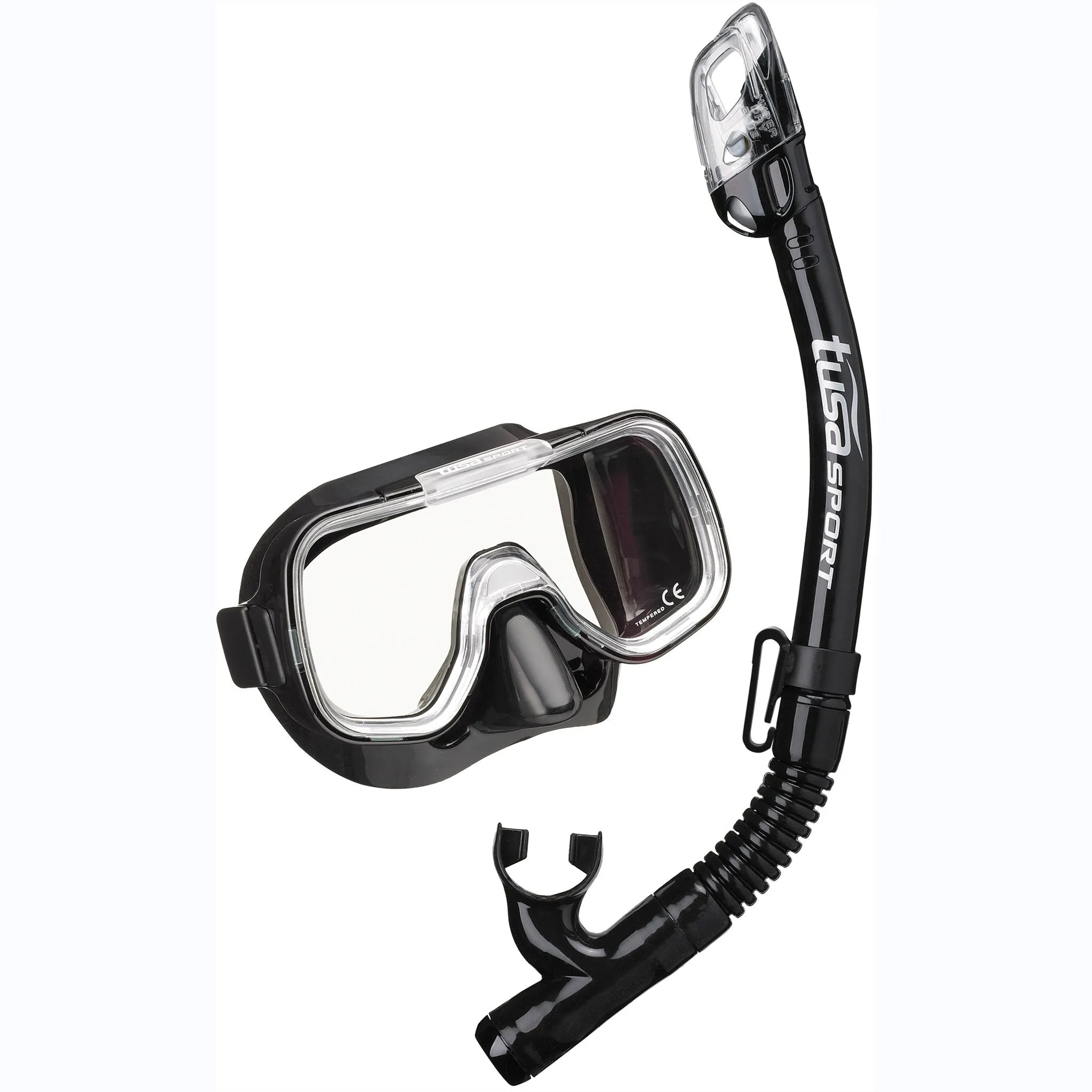 Tusa Mini-Kleio Mask & Dry Snorkel Set Black
