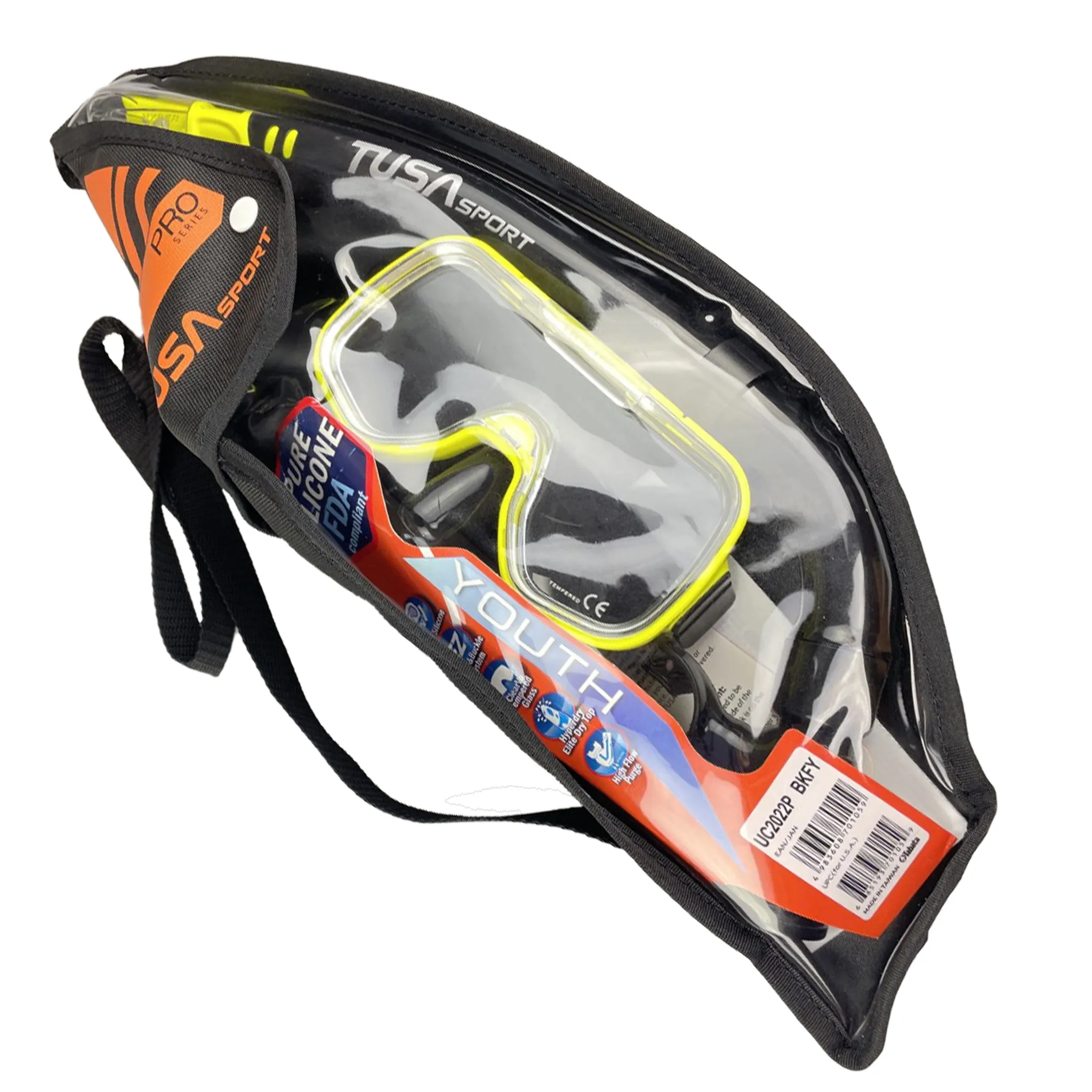 Tusa Mini-Kleio Mask & Dry Snorkel Set Black