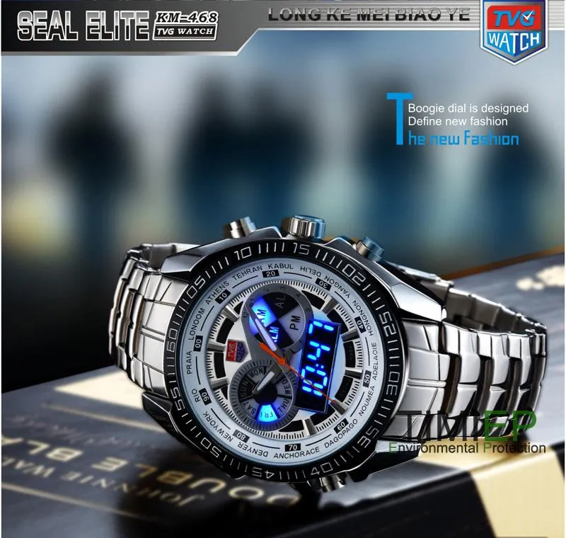 TVG - Digital Display Men's Waterproof Quartz Watch