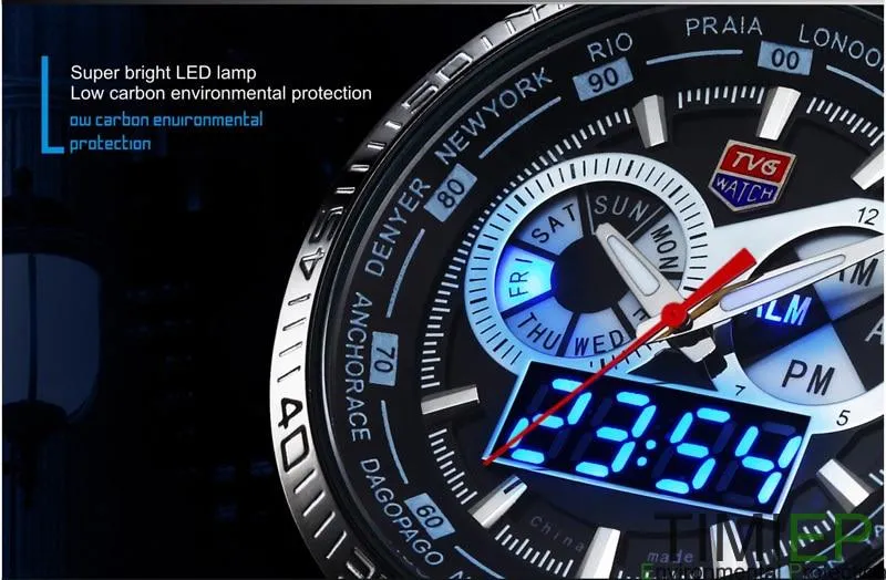 TVG - Digital Display Men's Waterproof Quartz Watch