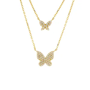 Two in One Pavé Butterfly Necklace