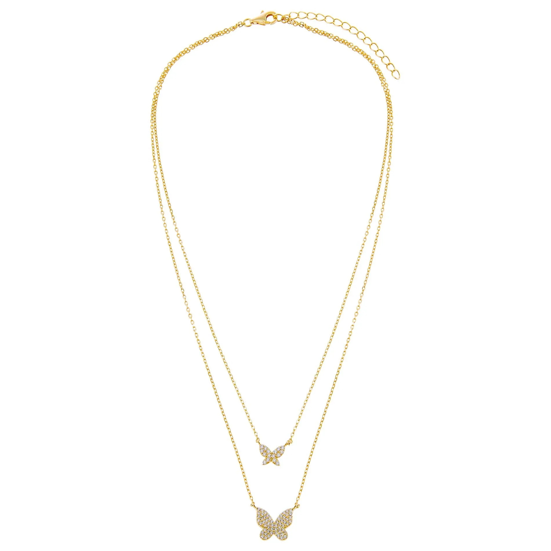 Two in One Pavé Butterfly Necklace