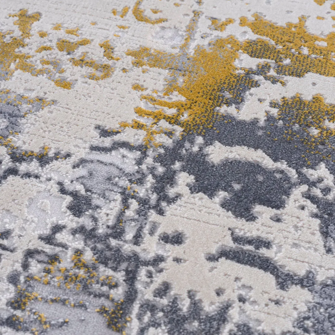 Tylor Abstract Gold Area Rug Williston Forge Rug Size: Runner 2' x 13'