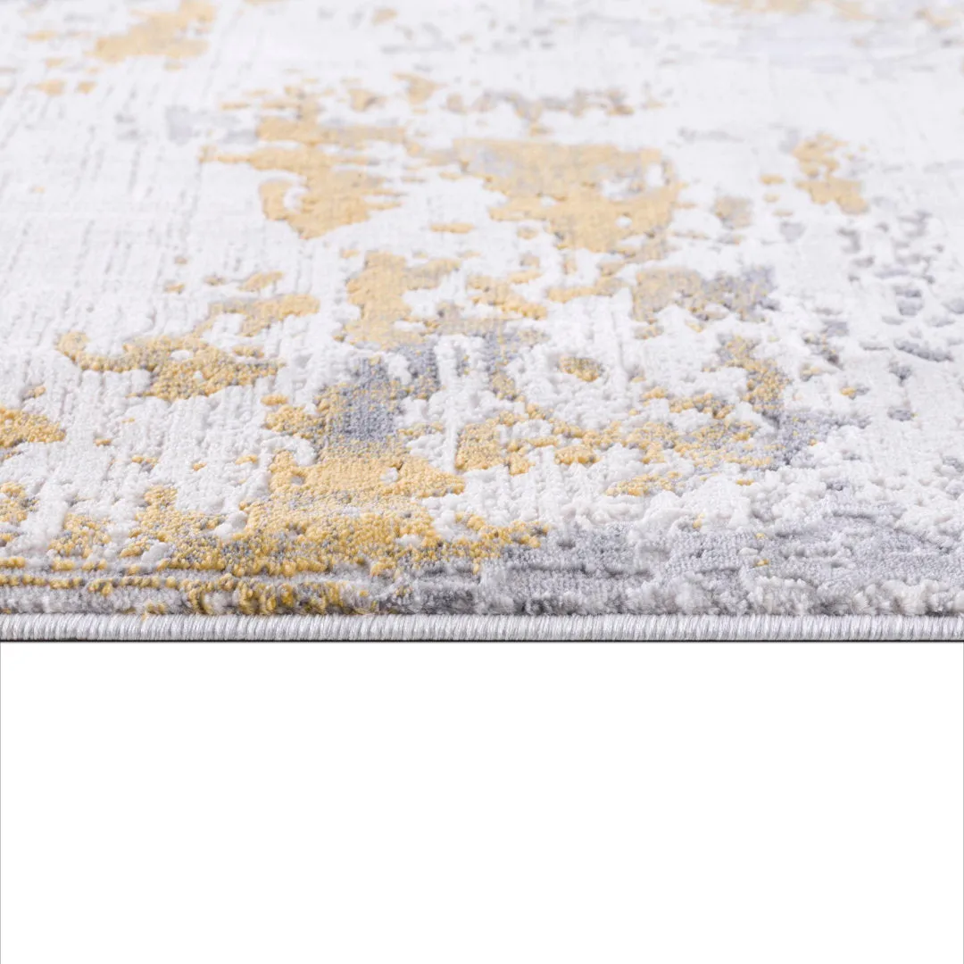Tylor Abstract Gold Area Rug Williston Forge Rug Size: Runner 2' x 13'