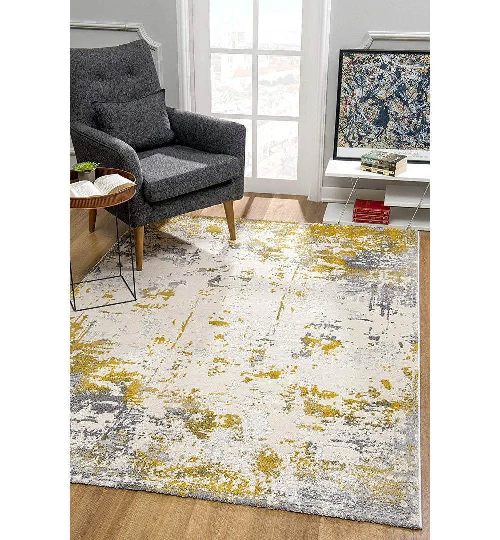 Tylor Abstract Gold Area Rug Williston Forge Rug Size: Runner 2' x 13'